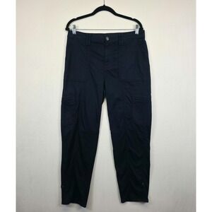 Chicos Pants Womens 8R Navy‎ Blue Slim Fit Utility Stretch Preppy Cargo Casual